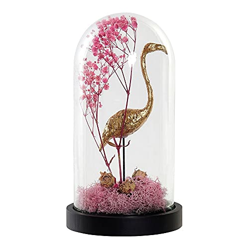 DKD Home Decor Dekofigur Goldener Flamingo pink 11x11x22cm schwarz tropisch pink von DKD Home Decor