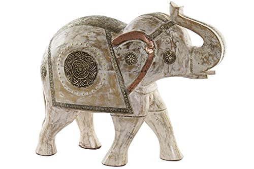 DKD Home Decor Dekofigur Messing Mangoholz Elefant (51 x 20 x 45 cm) von DKD Home Decor