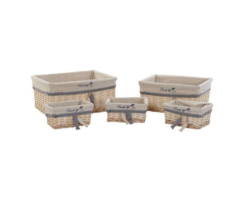 DKD Home Decor Dekoobjekt Korb-Set DKD Home Decor 48 x 38 x 13 cm Polyester Spiralen 5 Stück von DKD Home Decor