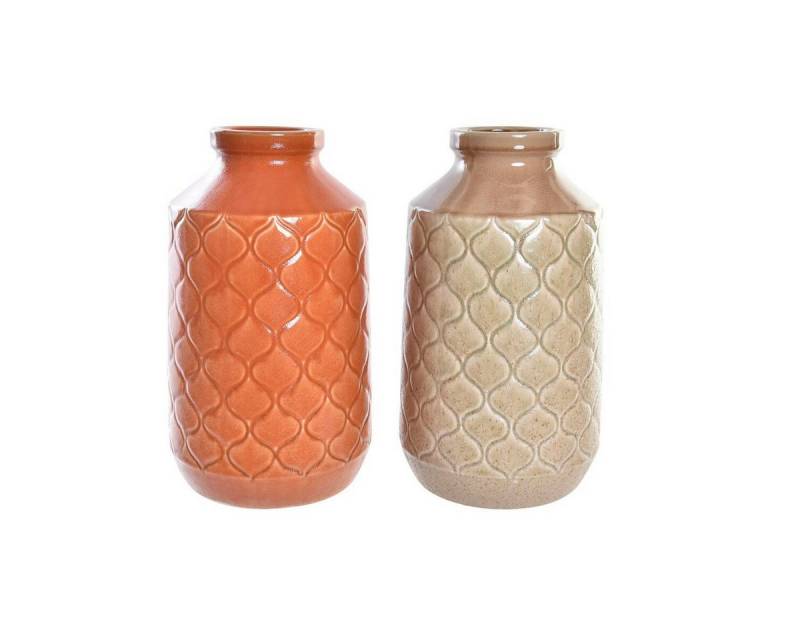DKD Home Decor Dekovase Vase DKD Home Decor Porzellan Orange grün 20 x 20 x 35 cm 2 Stück von DKD Home Decor