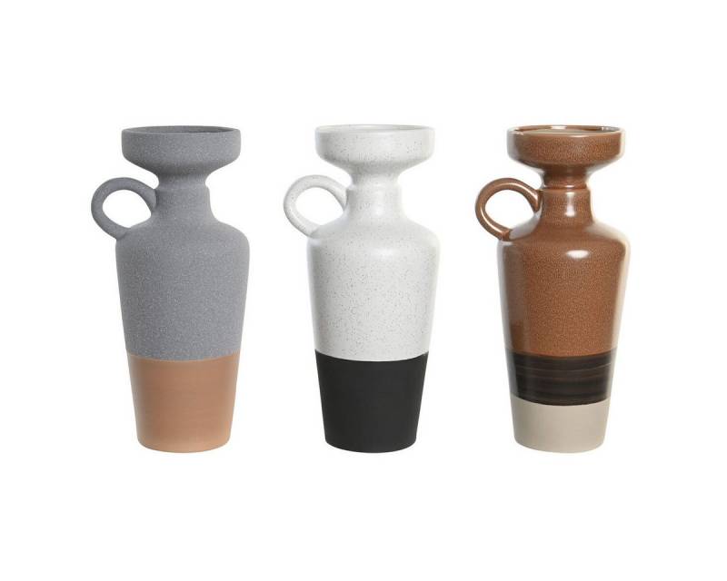 DKD Home Decor Dekovase Vase DKD Home Decor Weiß Grau Terrakotta Porzellan 13,3 x 11 x 27,3 cm von DKD Home Decor