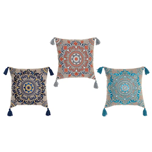 DKD Home Decor Kissen Orange Himmelblau Marineblau Mandala 40 x 10 x 40 cm (3 Stück), orange, Estándar DKD Home Decor Kissen Orange Himmelblau Marineblau Mandala 40 x 10 x 40 cm (3 Stück), orange, Estándar von DKD Home Decor