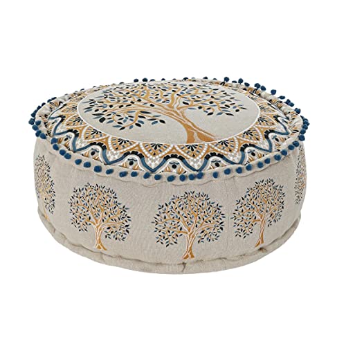 DKD Home Decor Kissen Boden Beige Baum Blau Polyester Baumwolle Aluminium Gelb (60 x 60 x 24 cm), gelb, Estándar von DKD Home Decor