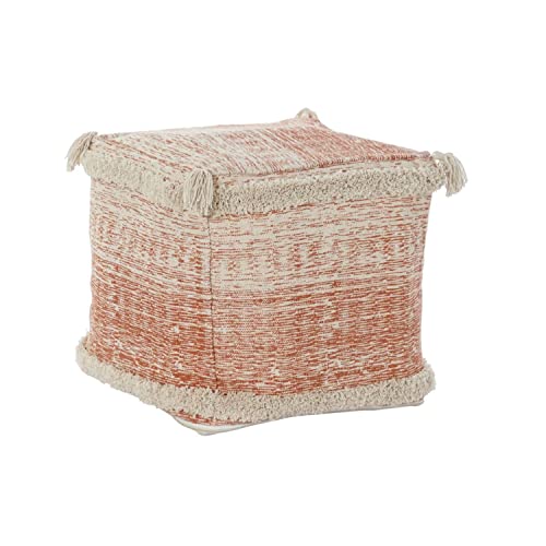 DKD Home Decor Bodenkissen, Orange, 40 x 40 x 40 cm, Fransen, Urban, beige, Estándar, Casual von DKD Home Decor
