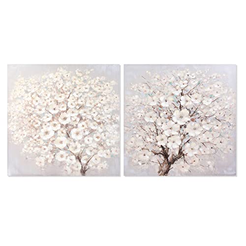 DKD Home Decor Leinwand Blumen (2 Stück) (100 x 3 x 100 cm) (Referenz: S3017839) von DKD Home Decor