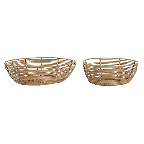 DKD Home Decor Metall Rattan (37 x 37 x 11 cm) (29 x 29 x 11 cm) (2 Stück) (Referenz: S3018525) von DKD Home Decor