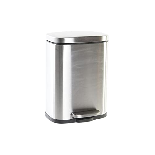 DKD Home Decor Mülleimer 21,5 x 18,5 x 30 cm silber Edelstahl 5 Liter Basic von DKD Home Decor