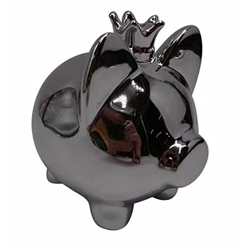 DKD Home Decor Sparschwein, Dolomit, Metallic Silber, Estándar von DKD Home Decor