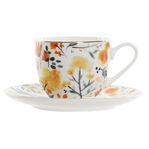 DKD Home Decor Tasse mit Untersetzer (90 ml) (2 Stück) (Referenz: S3026033) von DKD Home Decor