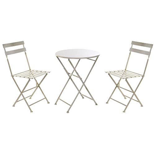 DKD Home Decor Tischset mit 2 Stühlen, Metall, grau, Estándar von DKD Home Decor