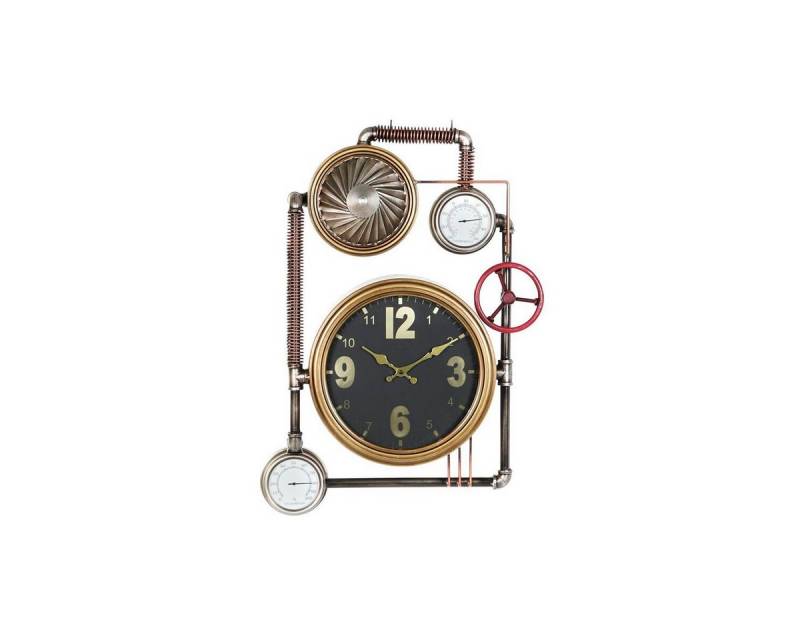 DKD Home Decor Uhr Wanduhr DKD Home Decor Ventile Glas Golden Eisen 50,5 x 12 x 73 cm von DKD Home Decor