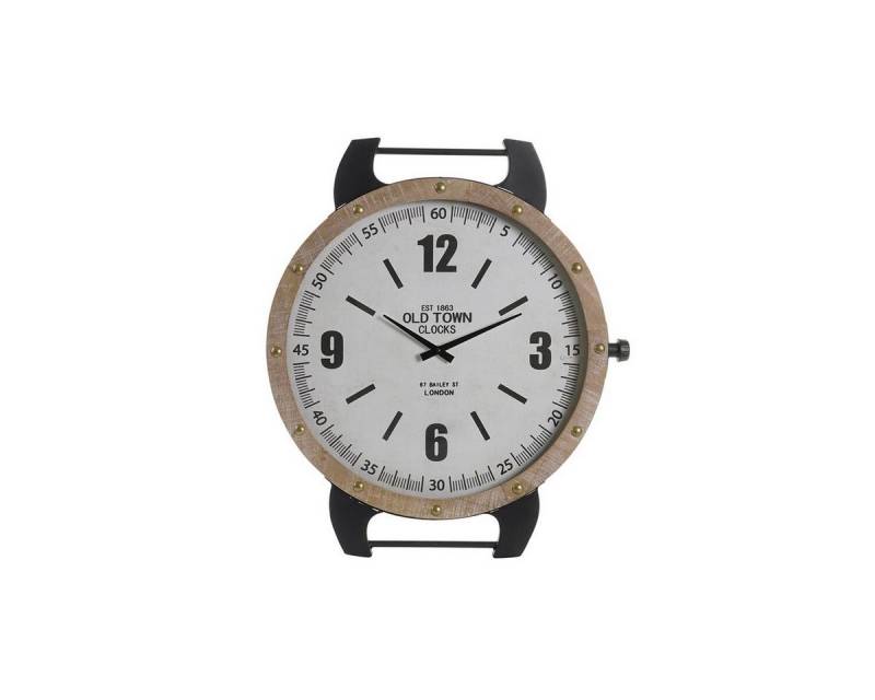 DKD Home Decor Uhr Wanduhr DKD Home Decor natürlich MDF Weiß Eisen 52 x 5 x 60 cm von DKD Home Decor