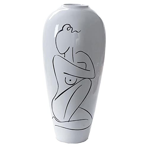 DKD Home Decor Vase Abstrakt Weiß modernes Harz (34 x 34 x 73,5 cm) (Referenz: S3020497) von DKD Home Decor