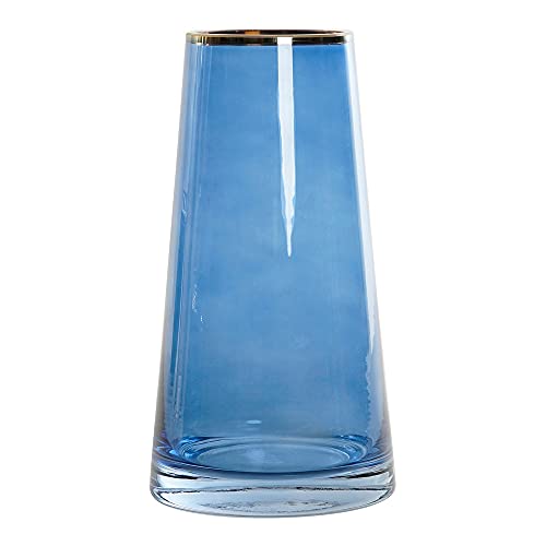 DKD Home Decor Vase Blau Metall Glam Glas (12 x 12 x 22 cm) (Referenz: S3014439) von DKD Home Decor