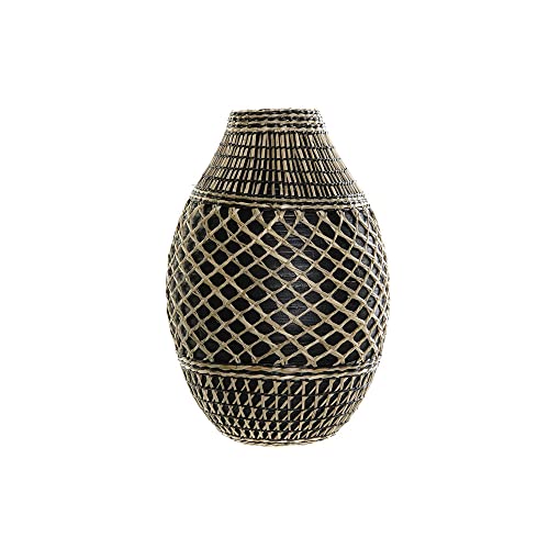 DKD Home Decor Vase Braun Schwarz Bambus Kolonialfaser (24 x 24 x 37 cm) (Referenz: S3020361) von DKD Home Decor