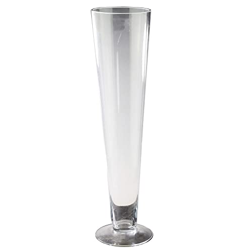 DKD Home Decor Vase aus Glas, transparent, 12 x 12 x 70 cm von DKD Home Decor