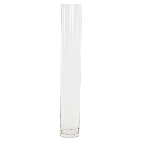 DKD Home Decor Vase aus Glas, transparent, 12 x 12 x 80 cm von DKD Home Decor