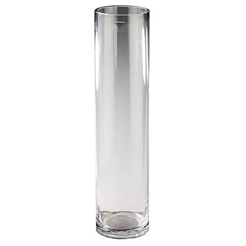 DKD Home Decor Vase aus Glas, transparent, 15 x 15 x 80 cm von DKD Home Decor