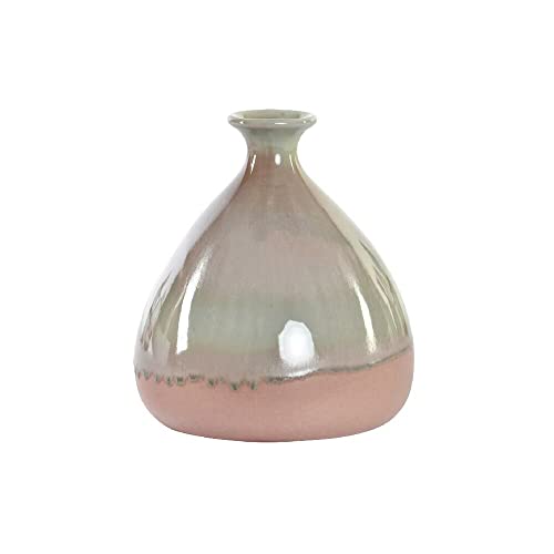DKD Home Decor Vase aus Keramik, Rosa, Grün, zweifarbig, modern, 16,5 x 16,5 x 18 cm von DKD Home Decor