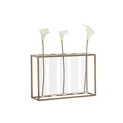 DKD Home Decor Vase aus Metall, transparent, Loft (5 x 5 x 21,5 cm) (5 Stück) (35 x 8 x 22 cm) von DKD Home Decor