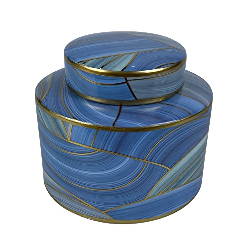 DKD Home Decor Vase aus Porzellan, modern, Blau, 17 x 17 x 16 cm von DKD Home Decor