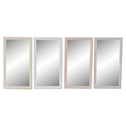 DKD Home Decor Wandspiegel, Glas, Rosa, Grün, Polystyrol (36 x 2 x 66 cm) (4 Stück) von DKD Home Decor