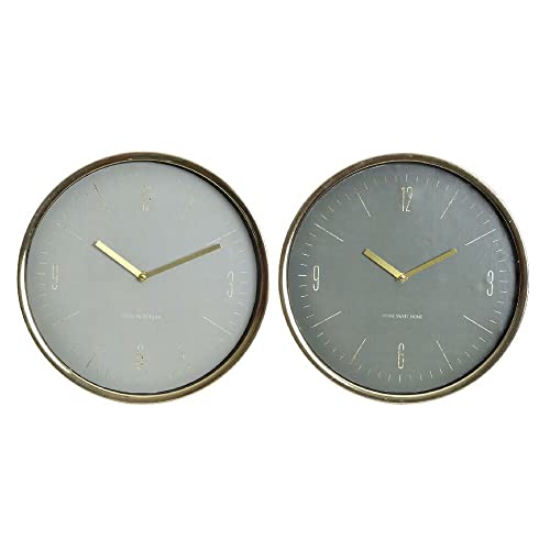 DKD Home Decor Wanduhr Metall Minzgrün (30 x 4 x 30 cm) (2 Stück) von DKD Home Decor