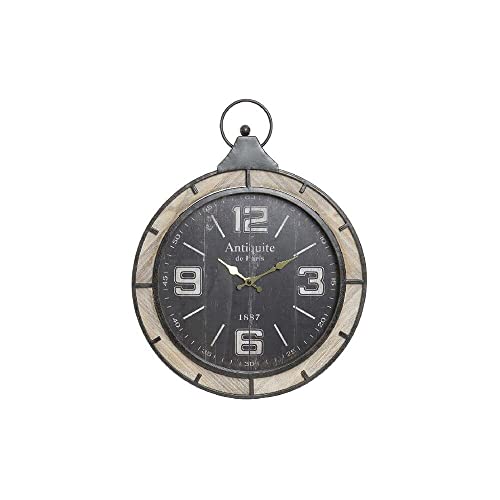DKD Home Decor Wanduhr Schwarz Eisen MDF (40 x 6 x 52 cm) (Referenz: S3026659) von DKD Home Decor