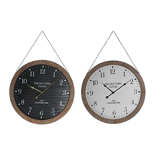 DKD Home Decor Wanduhr Weiß Eisen MDF (50 x 4,5 x 50 cm) (2 Stück) (Referenz: S3026654) von DKD Home Decor