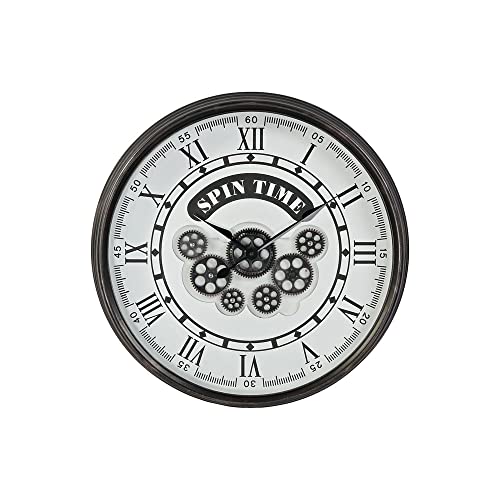 DKD Home Decor Wanduhr Weiß Glas Eisen Dunkelgrau (58,5 x 10,5 x 58,5 cm) (Referenz: S3026626) von DKD Home Decor