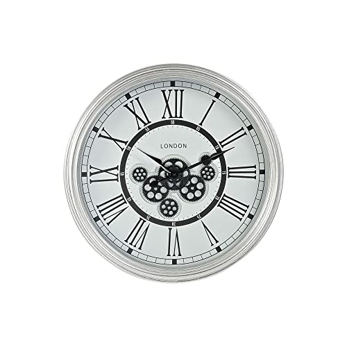 DKD Home Decor Wanduhr Weiß Glas Eisen Silber (60 x 10 x 60 cm) (Referenz: S3026625) von DKD Home Decor