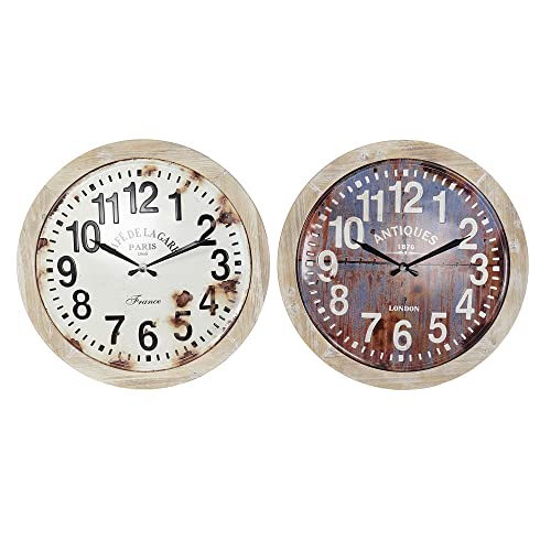 DKD Home Decor Wanduhr, Weiß, Estándar von DKD Home Decor