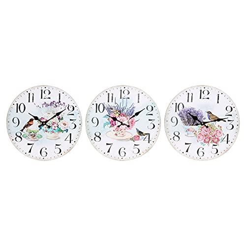 DKD Home Decor Wanduhr aus MDF (3 Stück) (34 x 4 x 34 cm) (Referenz: S3016678) von DKD Home Decor