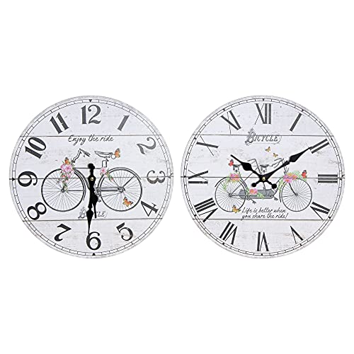 DKD Home Decor Wanduhr aus MDF-Holz (2-teilig) (34 x 4 x 34 cm) (Referenz: S3016679) von DKD Home Decor