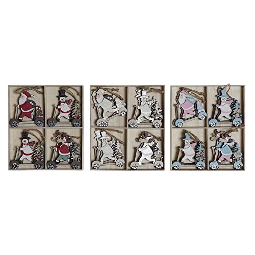 DKD Home Decor Weihnachtsschmuck Holz (6,5 x 0,5 x 8 cm) (3-teilig) (Referenz: S3025250) von DKD Home Decor