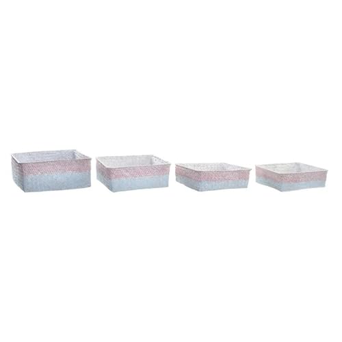 DKD Home Decor körbe Set, Polyester-Holz, Pink, Estándar von DKD Home Decor