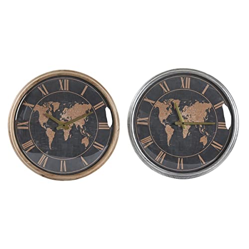 DKD Home Decor wanduhr, Metall Glas, Dorado,Negro, Estándar von DKD Home Decor