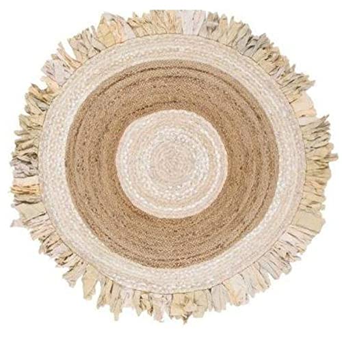 DKD Teppich Home Decor Beige Baumwolle (120 x 120 x 1 cm) von DKD Home Decor