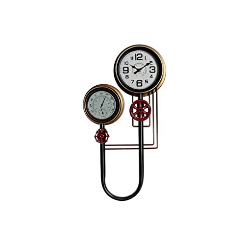 DKD Wanduhr Home Decor Schwarz Rot Gold Eisen (2 Stück) (31 x 8,5 x 55,5 cm) von DKD Home Decor