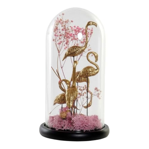 Dekofigur DKD Home Decor Flamingo Rosa Schwarz Rosa Gold 17 x 17 x 32 cm von DKD Home Decor