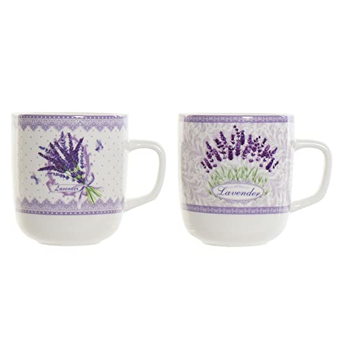 DKD Home Decor Mug Tasse Lavendel (380 ml) (2 Stück) von DKD Home Decor