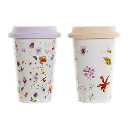 Mug DKD Home Decor Tasse aus Porzellan, 400 ml, 2 Stück von DKD Home Decor