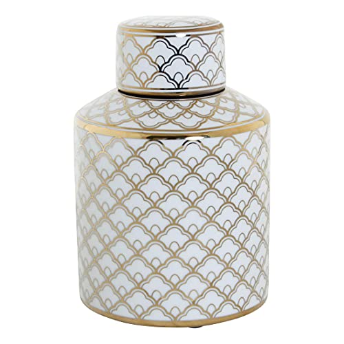 Vase der Marke DKD Home Decor Weiß Porzellan Glam (14 x 14 x 21,5 cm) (Referenz: S3015249) von DKD Home Decor