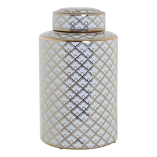Vase der Marke DKD Home Decor Weiß Porzellan Glam (18 x 18 x 30,5 cm) (Referenz: S3015248) von DKD Home Decor