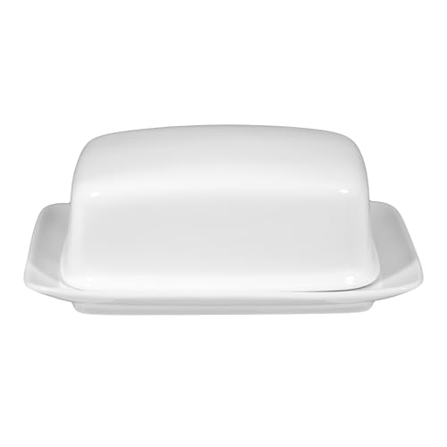RONDO_LIANE WEIß BUTTERDOSE 125 G 1 STÜCK - BUTTERSCHALE BUTTERBEHÄLTER BUTTERBOX von DKG utils