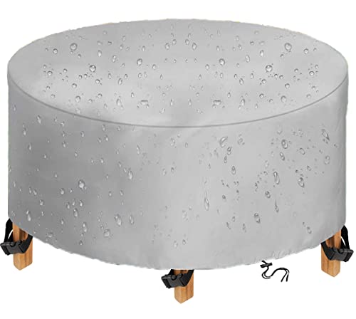 DKHLYB Abdeckung für Gartenmöbel Rund Multi Größe 600D Oxford Abdeckung Gartentisch Wasserdichtes Winddicht Abdeckhaube Gartenmöbel, Schutzhülle für Runder Gartenmöbel Gartentisch D x H Ø 100x90cm von DKHLYB