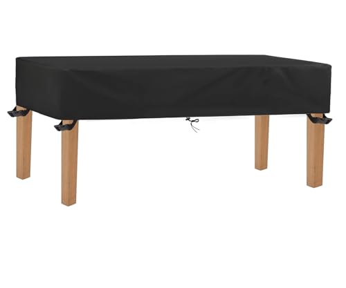 DKHLYB Abdeckung Gartentisch 600D Abdeckplane Tisch Outdoor Abdeckung für Tischplatte Schutzhülle für Gartenmöbel Wasserdicht UV-Beständiges Oxford Gewebe 140x60x10cm von DKHLYB