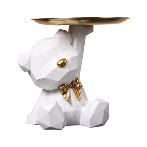 DKIIL NOIYB Harz Bären Skulptur, Bären Tablett Deko, Schlüssel Schmuck Aufbewahrungsbox, Bären Dekorative Ornamente, Die für Schlafzimmer, Wohnzimmer und Schreibtisch Geeignet Sind von DKIIL NOIYB