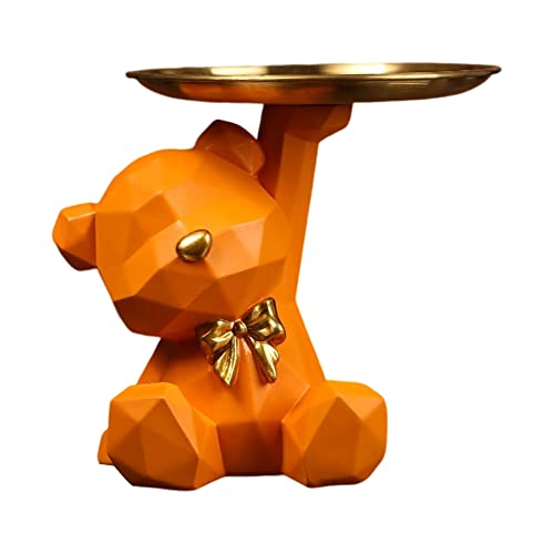DKIIL NOIYB Harz Bären Skulptur, Bären Tablett Deko, Schlüssel Schmuck Aufbewahrungsbox, Bären Dekorative Ornamente, Die für Schlafzimmer, Wohnzimmer und Schreibtisch Geeignet Sind von DKIIL NOIYB