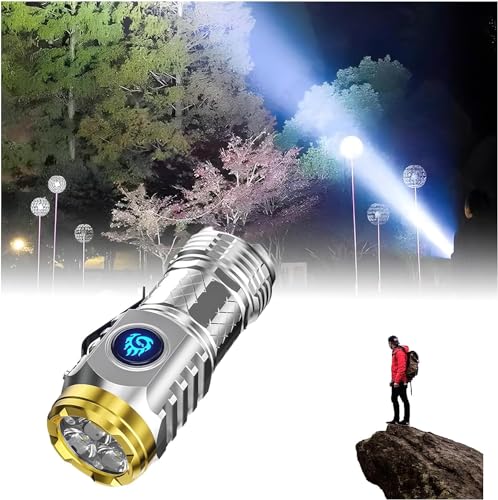 DKIIL NOIYB Mini Taschenlampe mit Dreiäugigem Monster, Extrem Hell 5000 Lumen 18350 Auuk 20W Wiederaufladbare LED Taschenlampen mit 5 Beleuchtungsmodi, Wasserdicht Flashlight für Camping Angeln von DKIIL NOIYB